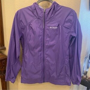 Columbia Girls Teens Purple Lightweight Hoodie Windbreaker Jacket Size L(14-16)